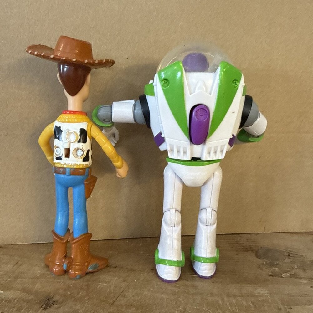 Vintage 1999 McDonalds Toy Story Woody Plus Buzz 5” Figures Action Movements - Picture 2 of 10